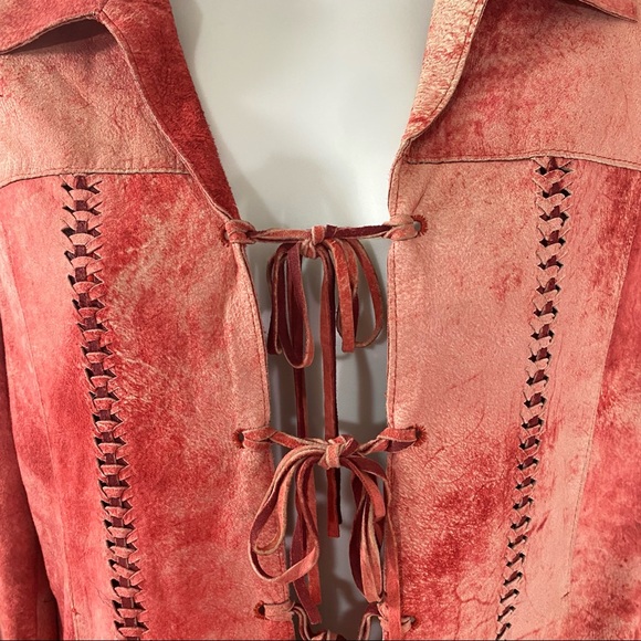 Ursula Mascaro Menorca Red Tie Collared Jacket - Picture 3 of 10